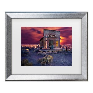 Trademark Fine Art - Hans Repelnig Late Night Shopping Matted Framed Art - 1 of 4