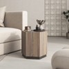 Rustic Vintage Coffee Side Table with 1 Drawer, Textured Black + Warm Oak - ModernLuxe - 4 of 4
