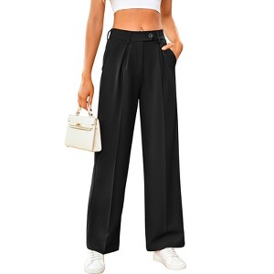 open lace back dress Hi-Waist Wide Leg Pleated Dress Pants, Large