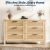 Dresser for Bedroom Rattan Chest of Dressers Tall Dresser for Closet with Drawers Boho Night Stand Large - 3 of 4