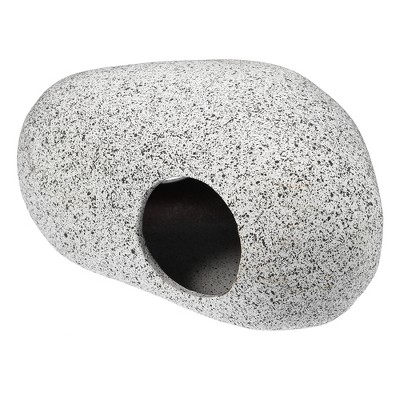 Unique Bargains Ceramic Aquarium Fish Tank Decoration Hideaway Rock Cave Gray 5.79x3.74x2.99 Inches