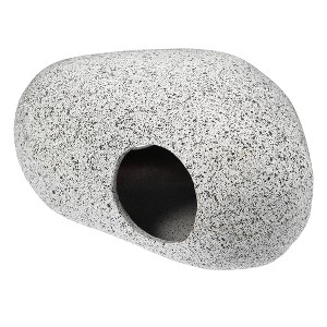 Unique Bargains Ceramic Aquarium Fish Tank Decoration Hideaway Rock Cave Gray 5.79x3.74x2.99 Inches - 1 of 4