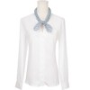 INSPIRE CHIC Women Polka Dots Cotton Linen Retro Solid Color Plain Square Neck Scarves 1Pc - 2 of 4