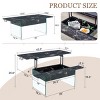 FURNIinspire Coffee Tables 43.3 Inch Modern Lift-Up Coffee Table with Storage, Multifunctional Living Room Table, Black , 43.3"*23.6"*16.3" - 3 of 4