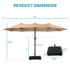 Aoodor 15 ft. Double Sided Patio Umbrella with Base Stand - 3 of 4