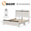 AMERLIFE Farmhouse Bed Frame with 47" Tall Headboard and Sliding Barn Doors - 2 of 3