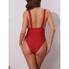 INSPIRE CHIC Women's Deep V Plunge Monokini Backless Bikini Set, Wide Strap Slimming Swimwear Bathing Suit 1 Set - 3 of 4