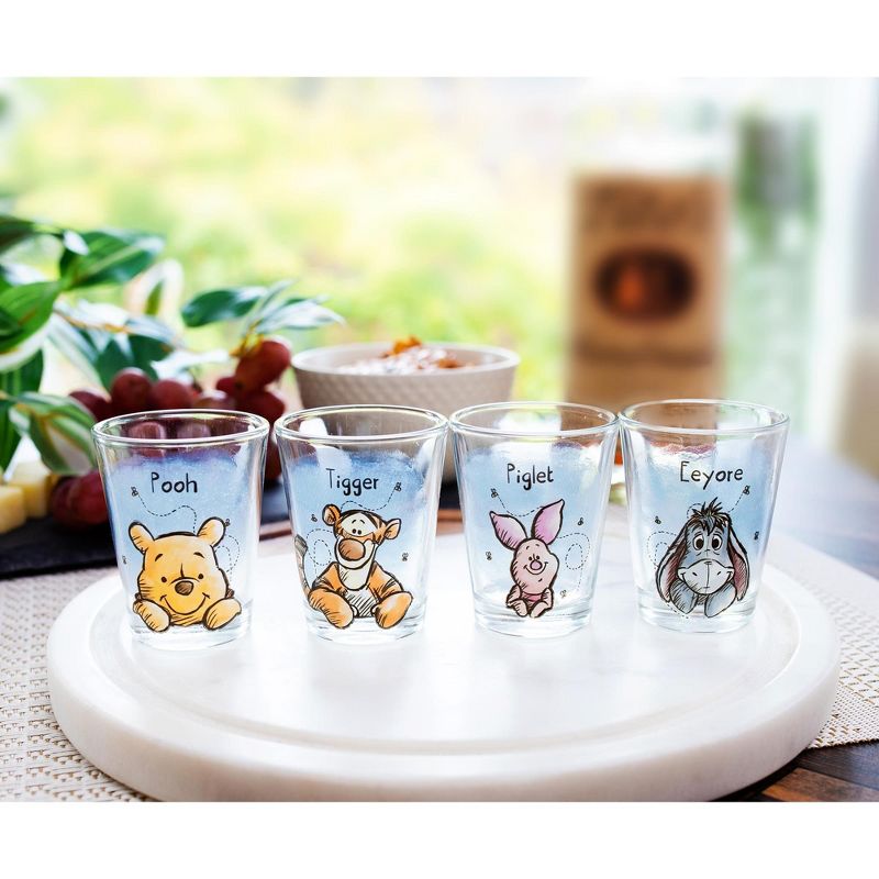 Silver Buffalo Disney Winnie The Pooh Character Portraits 1.5-Ounce Mini Shot Glasses | Set of 4, 2 of 7