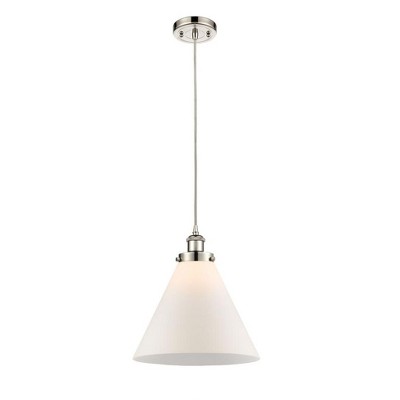 Cone - 1 Light Cord Hung Mini Pendant In Industrial Style-10 Inches Tall and 12 Inches Wide