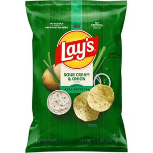 Lay's Sour Cream & Onion Flavored Potato Chips - 7.75oz - 1 of 4