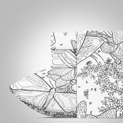 Twin Beautiful Butterflies Hidden Pictures Sheet Set - Highlights