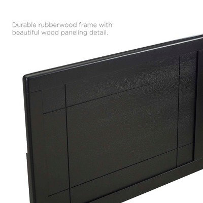 Archie Full Dark Wood Headboard with Window Pane Design