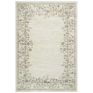 2 x 6 ft Polyester  Imitation Blue Rectangular Hallway Bathroom Entryway Kitchen Office Foldable Flower Printed Modern Washable Area Rug - 1 of 4
