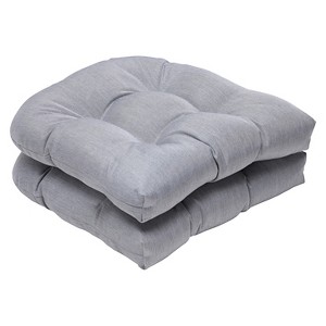 2pc Outdoor Wicker Seat Cushion Set - Gray - Sunbrella