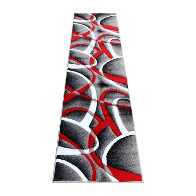 Emma and Oliver Olefin Accent Rug with 3D Sculpted Intersecting Arch Design and Jute Backing