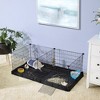 SONGMICS Guinea Pig Cages, Metal Grid Small Animal Playpen with Waterproof Washable Liner, 48.4 x 24.8 x 18.1 Inches, Black - 3 of 4