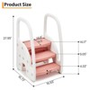 Toddler 3 Step Stool, Plastic Children Learning Helper Stool with Side Handles for Bathroom Sink, Kids Standing Tower - 2 of 4