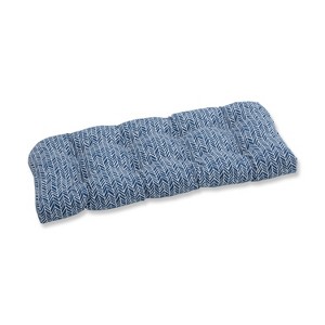 Outdoor/Indoor Herringbone Wicker Loveseat Cushion - Pillow Perfect - 1 of 2