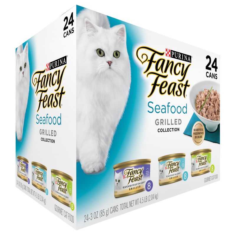 Purina Fancy Feast Variety Pack Fish, Seafood, Tuna and Salmon Flavor Gravy Wet Cat Food Cans - 3oz/24ct, 5 of 12