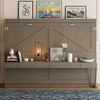 Polibi Queen Murphy Cabinet Bed with Vanity Desk, Mirror & Drawers - 2 of 4