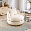 KTMBDW 32.6” Swivel Accent Barrel Chairs with Removable Headrest, Chaise Lounge Indoor with Neck Support Pillow, Swivel Chairs for Living Room - 3 of 4