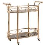Annie Vintage Metal and Glass Bar Cart Rose Gold - Inspire Q