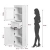67" Tall Bathroom Storage Cabinet with Glass Doors, Adjustable Shelves, Drawer, Freestanding Tall Cabinet Modern Cupboard - 3 of 4
