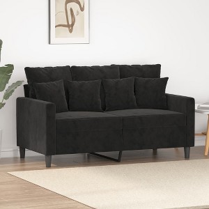 vidaXL 2-Seater Sofa Black 47.2 in. Velvet - 1 of 4