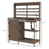 Wooden Potting Bench with Storage, Sink, Water Tap for Backyard, Patio, Balcony - 3 of 4