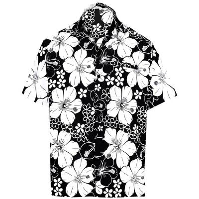 LA LEELA Mens Hawaiian Shirts Short Sleeve Button Down Shirt Floral Shirt Men Casual Beach Holiday Hawaii Island Shirts for Men Funny