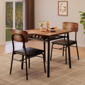 3-Piece Dining Room Set, with Storage Rack and Metal Frame - 1 of 4
