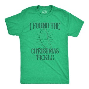 Mens I Found The Christmas Pickle T Shirt Funny Xmas Tree Hidden Ornament Novelty Tee For Guys - Crazy Dog Men's T Shirt - 1 of 4