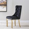 NicBex High-End Velvet Upholstered Tufted Dining Chairs Set of 2 with Mirrored Steel Legs,Modern Accent Chairs for Dining Room,Office - 3 of 4
