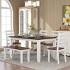 Whisen Rustic Style 6-Piece Dining Room Table Set with 4 Upholstered Chairs and 1 Bench - 2 of 4