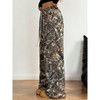 Clearlove Women Camouflage Cargo Pants Straight Wide Leg Trousers Jeans with Pockets. - 3 of 4