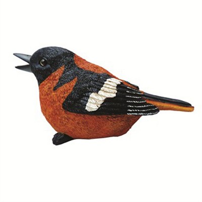 Michael Carr Designs Critter Chirper Collection Polyresin Realistic Details Oriole Bird Outdoor Singing Figurine Statue for Lawn & Garden Decoration
