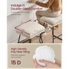Set of 2 Modern Counter Height Bar Stools, Faux Leather Upholstery with Soft Cushion & Metal Sled Base, 25.6 Inch - 3 of 4