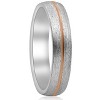 Pompeii3 5mm 14k Rose Gold Two Tone Mens Brushed Wedding Band - 2 of 4