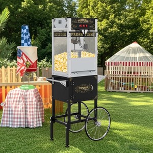 JVNOXK 22-ounce Commercial Popcorn Machine with Stainless Steel Pot, Warm Light, and Accessories—Perfect for Home Parties and Movie Nights—Black - 1 of 4