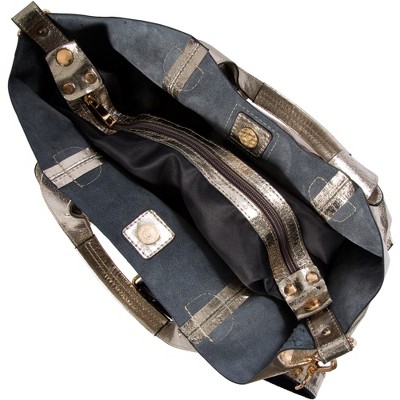 Pavilion Gift Company Anissa Pyrite - 14" x 9.5" Metallic Leather Purse/Handbag - Handbags — фото 5