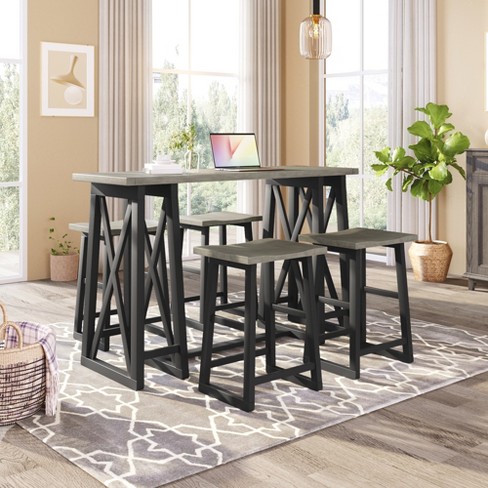 Rustic small discount dining table set