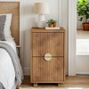 Hommoo 2-Drawer Narrow End Table with Gold Metal Handle, Modern Bedside Table - 2 of 4