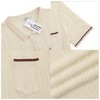 Men's See Through Short Sleeve Knit Shirt Lapel Collar Stretch Lightweight Polo Shirts - 4 of 4