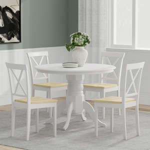 Glenwillow Home 42" Round Pedestal Dining Table + X-Back Dining Chairs Dining Set - 1 of 4