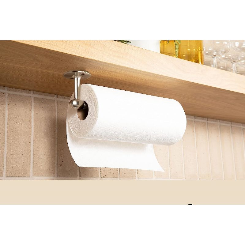 Aviano Hardware Wall Mounted Metal Paper Towel Holder - Silver, 3 of 4