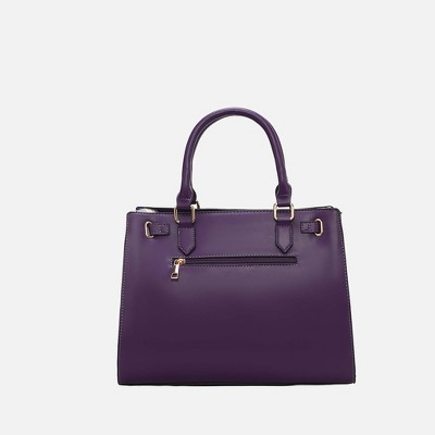 MKF Collection Satchel Bag Women’s Plaid Vegan Leather Set with Wallet, Christine | MKF Collection by Mia K - Purple — фото 6