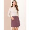 Allegra K Women's Corduroy Vintage Button Decor Ruffled Trim High Waist Mini Skirt - 4 of 4