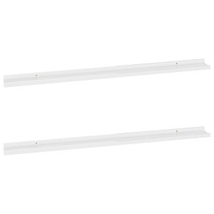 vidaXL Wall Shelves 2 pcs High Gloss White 45.3"x3.5"x1.2" - 1 of 1