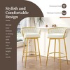 31.5" Metal 180¡ã Swivel Upholstered Counter Stools with Low Back & Hand-Woven Design, Set of 2 for Kitchen and Dining - 3 of 4