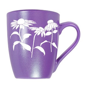 Elanze Designs Botanical Floral Flower Coffee Cup Mug 10 Ounce Ceramic With Shimmery Metallic Finish Elegant Minimalist Coneflower Silhouette Passion - 1 of 4